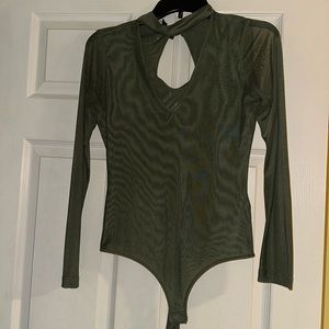 Bebe Green Bodysuit